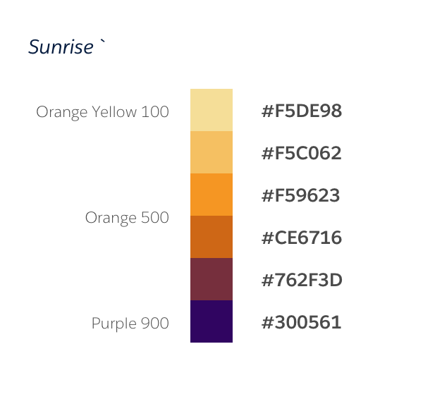 Sunrise color palette